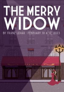 A woman in a long, fancy dress canoodles with a man in a tuxedo underneath a streetlamp