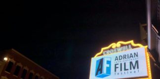 a marquee outside Croswell Theater promotes the AIFF