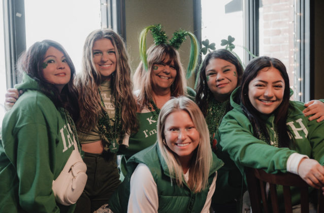 Women stand together