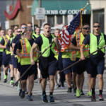 The firefighters run