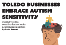 illustrated man holds a puzzle piece as several click together atop his head