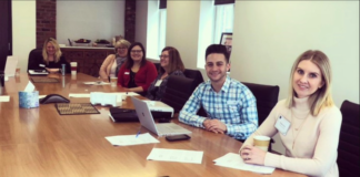 law students at a conference table