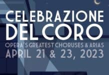poster design for celebrazione del coro, showing the entrance to the valentine theatre