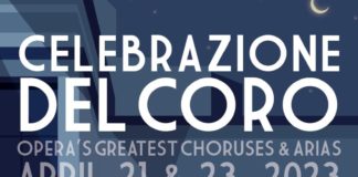 poster design for celebrazione del coro, showing the entrance to the valentine theatre