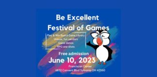 a puffin accompanies information about the festival