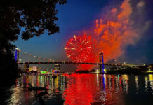 Stars, Stripes & Skylines: Fireworks Across the 419 Fireworks over the Toledo skyline, photo by Nathaniel