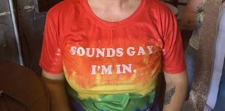 A tshirt that reads "Sounds Gay, I'm In"