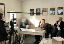People shoot a movie
