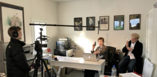 People shoot a movie