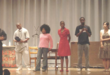 actors on a stage
