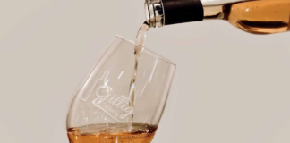 Wine being poured into a glass