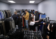 People search for clothes.