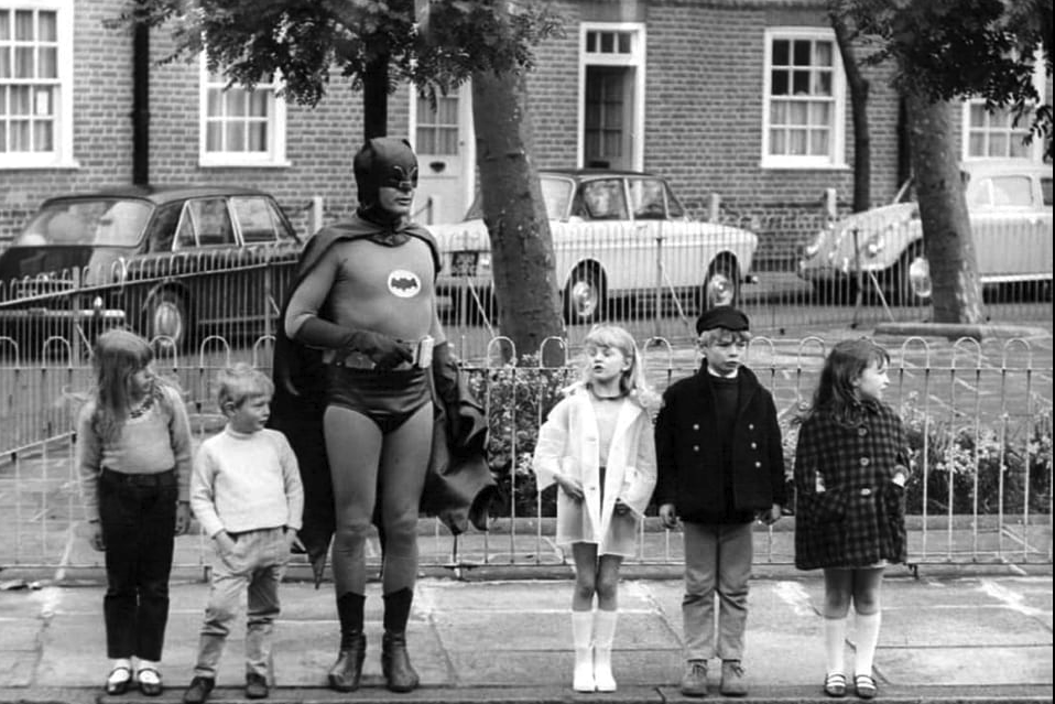 Batman chilling with some kids