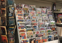 Comic book stores shelf in Toledo