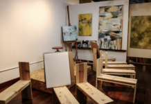 A group art classroom at The Fuller Art House.