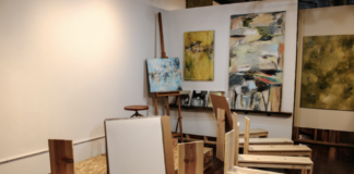 A group art classroom at The Fuller Art House.