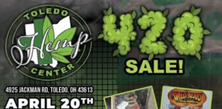 Toledo Hemp Center's 4/20 deals and giveaways.