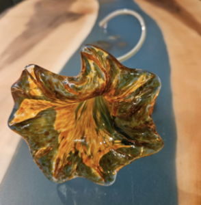 a glass blown flower