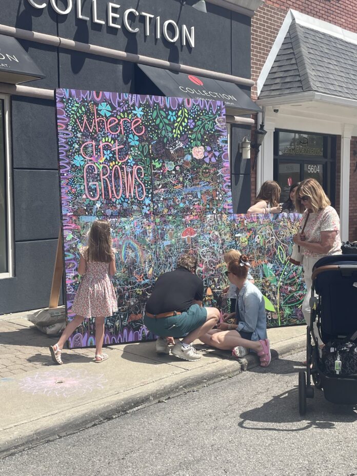 Where Art Grows chalkboard sign