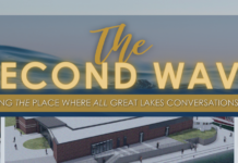 National Museum of the Great Lakes: The Second Wave TikTok A graphic with a boat in the background introducing The National Museum of the Great Lake's Second Wave of expansion.