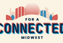 All Aboard Ohio’s Annual 2024 Meeting Recap A red and blue graphic with shapes to look like a city in the background.