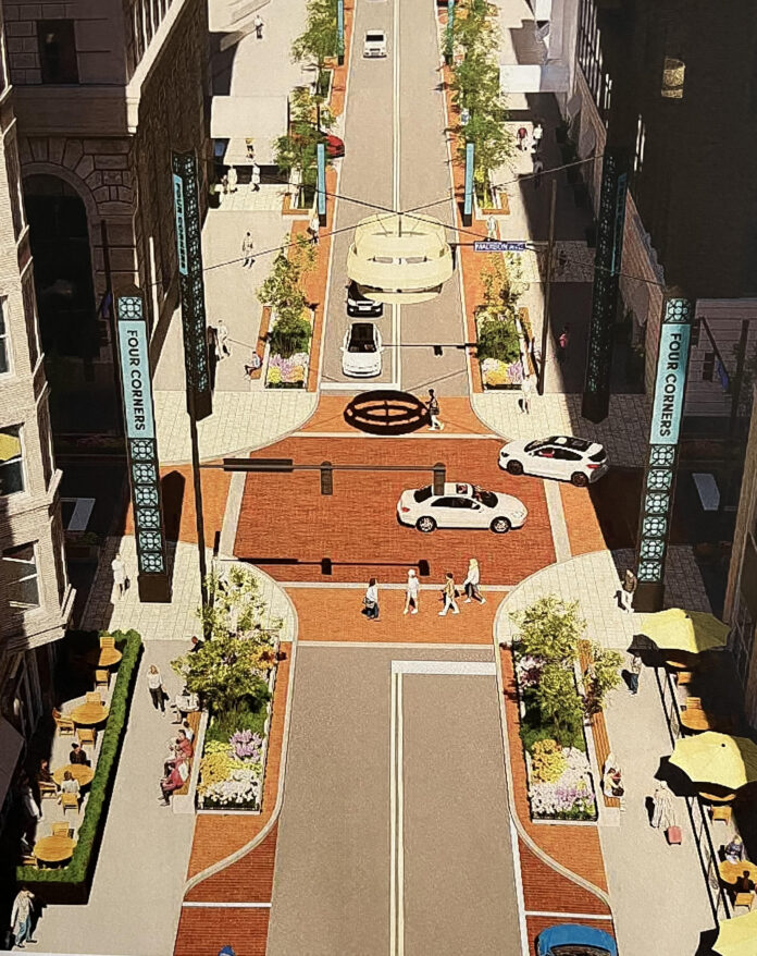 Artist's Rendering of the Proposed Streetscape at Four Corners